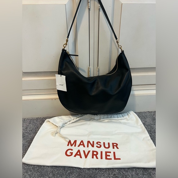 Mansur Gavriel Swing Leather Hobo Bag (Black) NWT - Picture 2 of 13